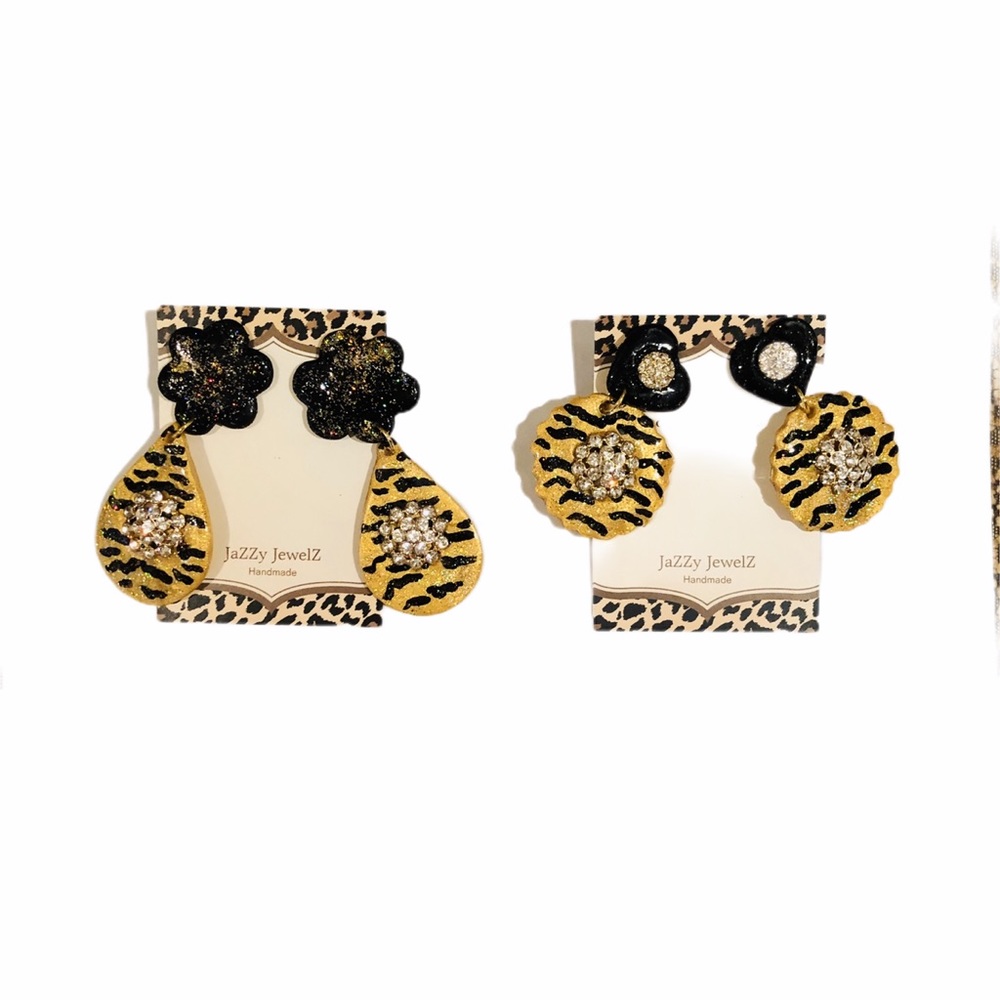 Tiger Frenzy by Jazzy Jewelz Tiger Print Earrings